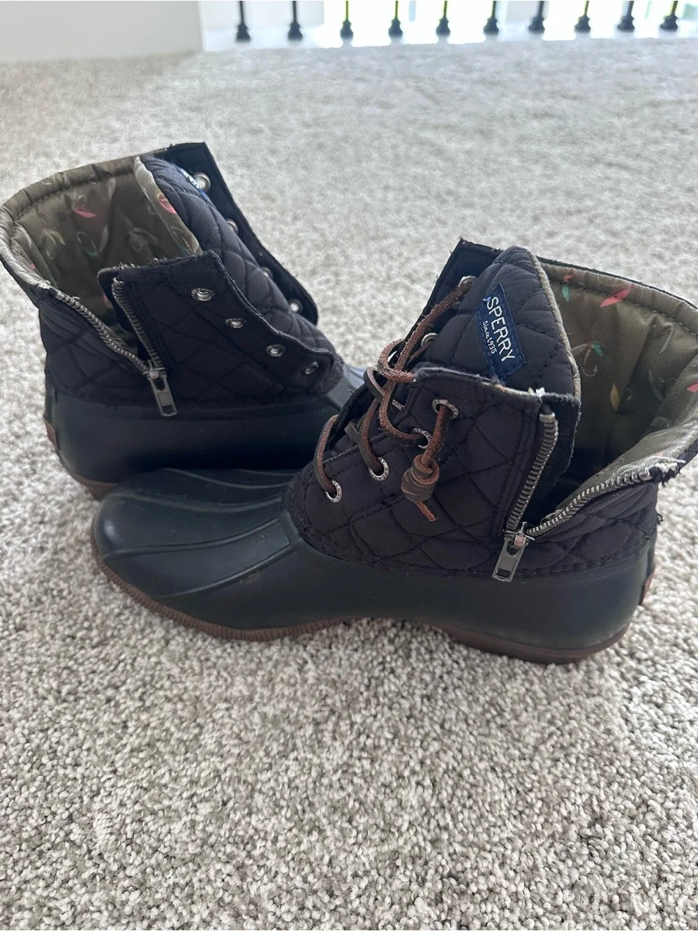 Sperry Black Duck Boots | Women’s Size 8.5 | Waterproof Rain Boots